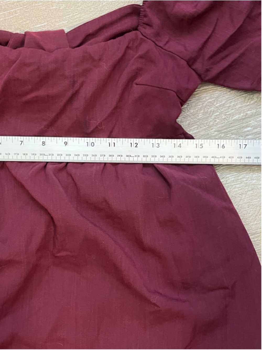 Women's Miari for Francesca's Burgundy Puff Sleeve Mini Dress M - Picture 5 of 7